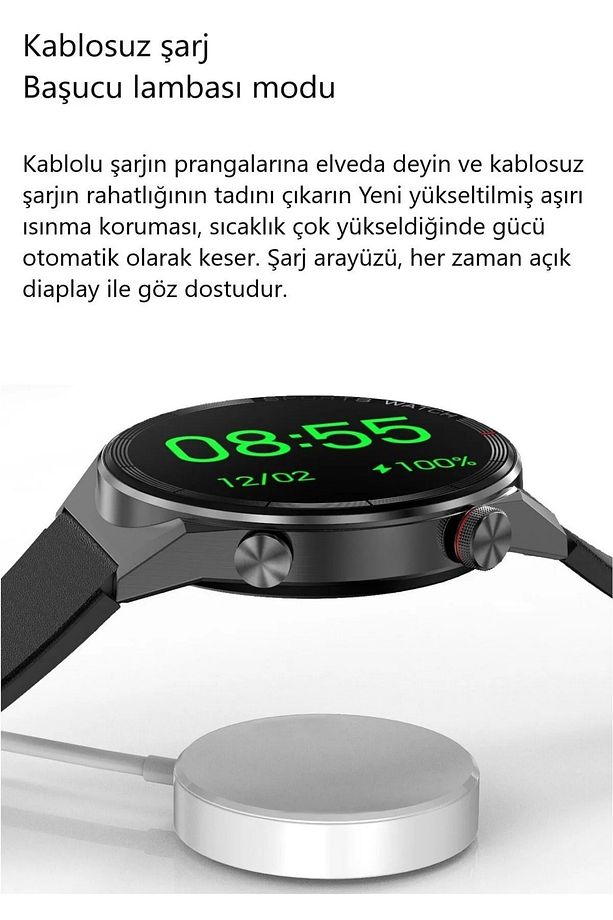 Yeni Smart Watch Ips Tam Hd Yuvarlak Ekran Dt3 Mate Siri Nfc Bluetooth Uyumlu Akıllı Saat 8-9 - 3