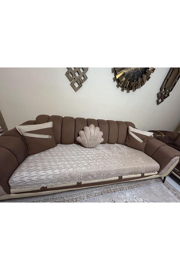 Süngerli Koltuk Örtüsü Yeni Modakapiçino Rengi 1 Adet 210*170 Cm - 3