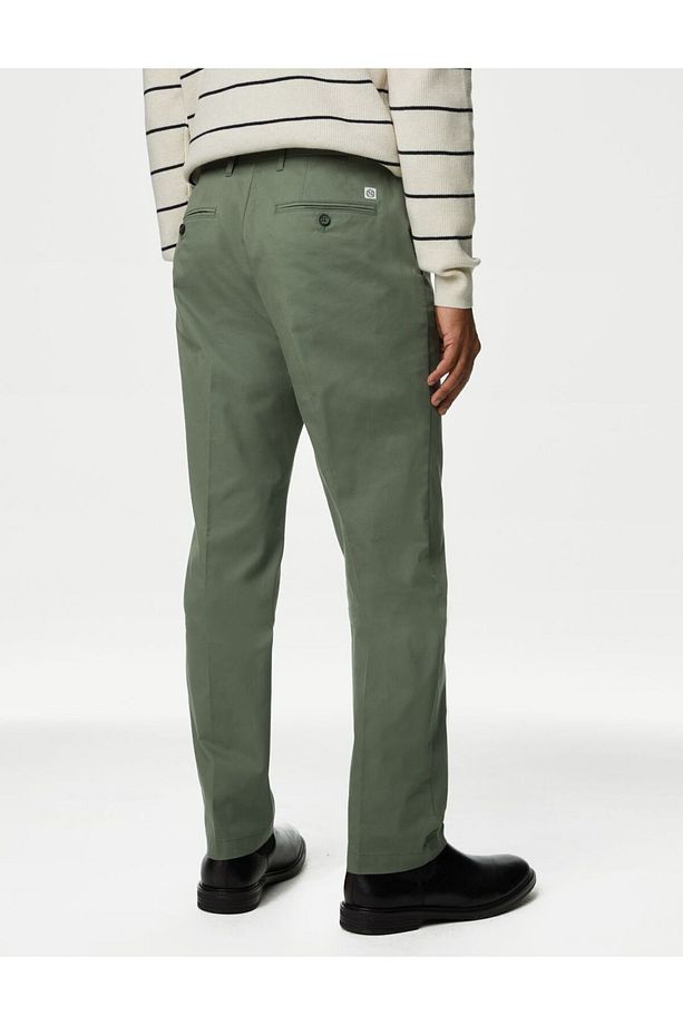 Regular Fit Hafif Dokulu Chino Pantolon - 5