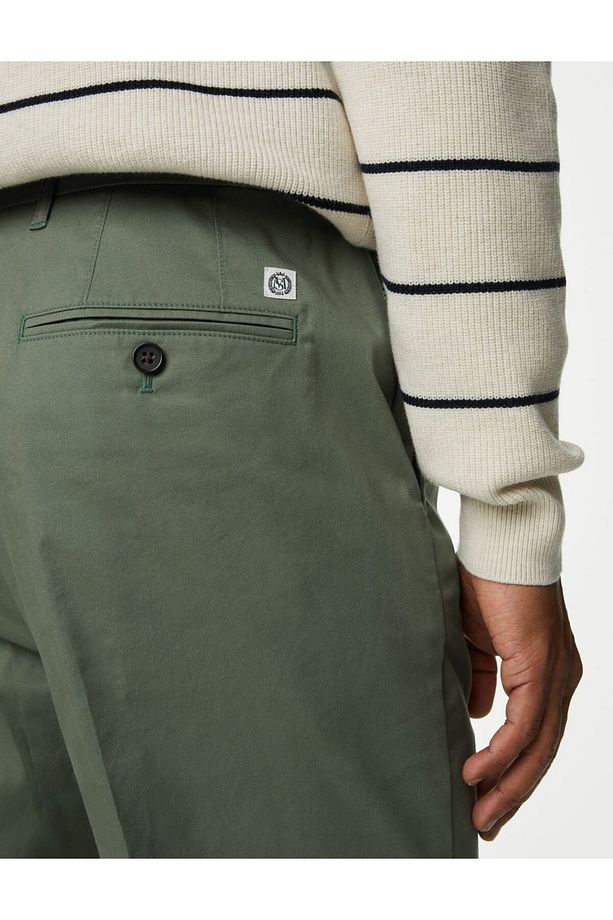 Regular Fit Hafif Dokulu Chino Pantolon - 4