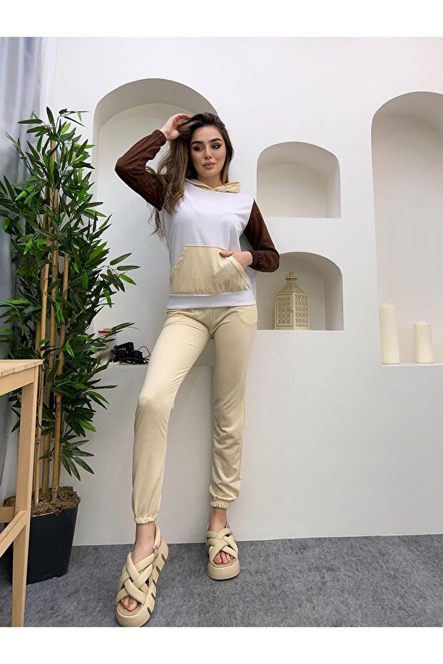 Trening multicolor cu glugă - 3