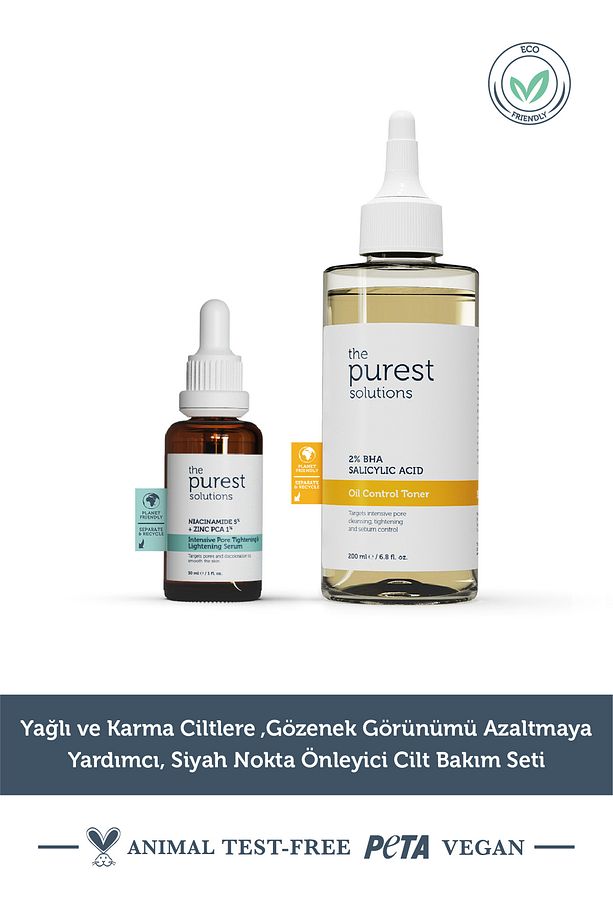 Yağlı Ve Karma Ciltlere ,gözenek Görünümü Azaltmaya Yardımcı, Siyah Nokta Önleyici Cilt Bakım Seti - 2