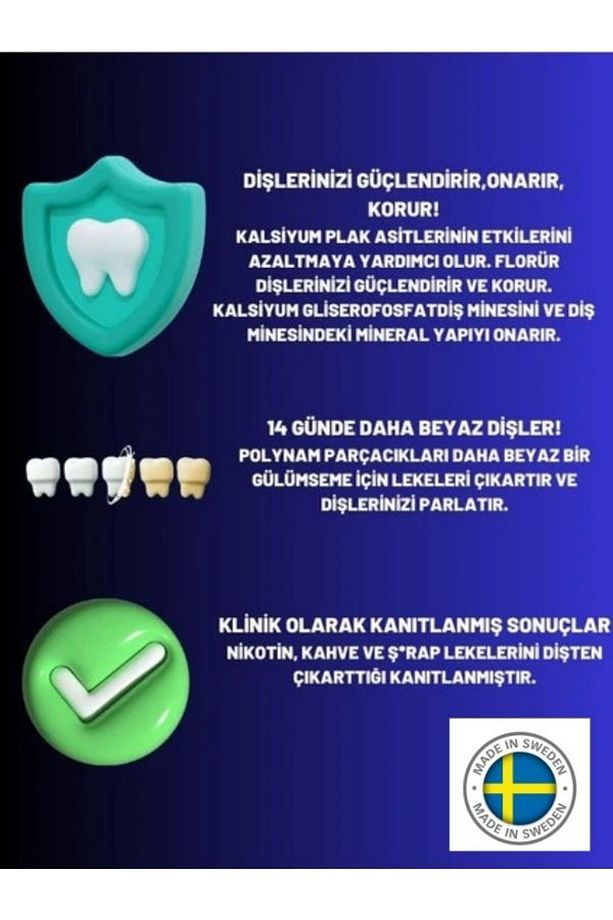 Smokers 75 ml + Temizle Parlat Diş Beyazlatan ve Parlatan Fresh Jel Diş Macunu 75 ml x2 - 7