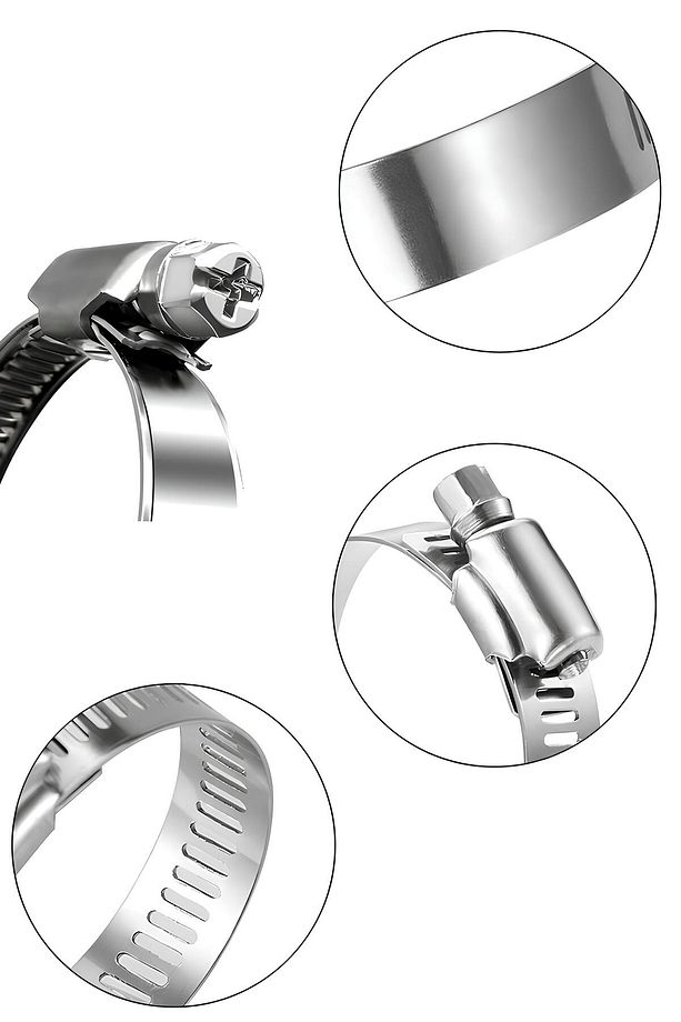 Hortum Kelepçesi Tork Ayarlı 13x19 mm Paslanmaz Çelik Boru Metal Kelepçe Ayarlanabilir klips 5 ADET - 6
