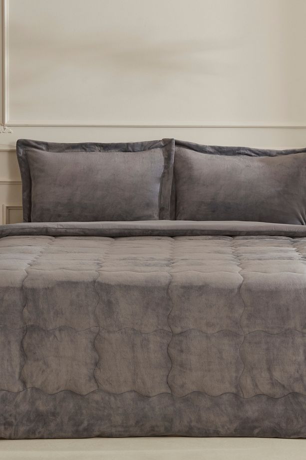 Flufy Tek Kişilik Soft Dream Comfort Set Antrasit - 1