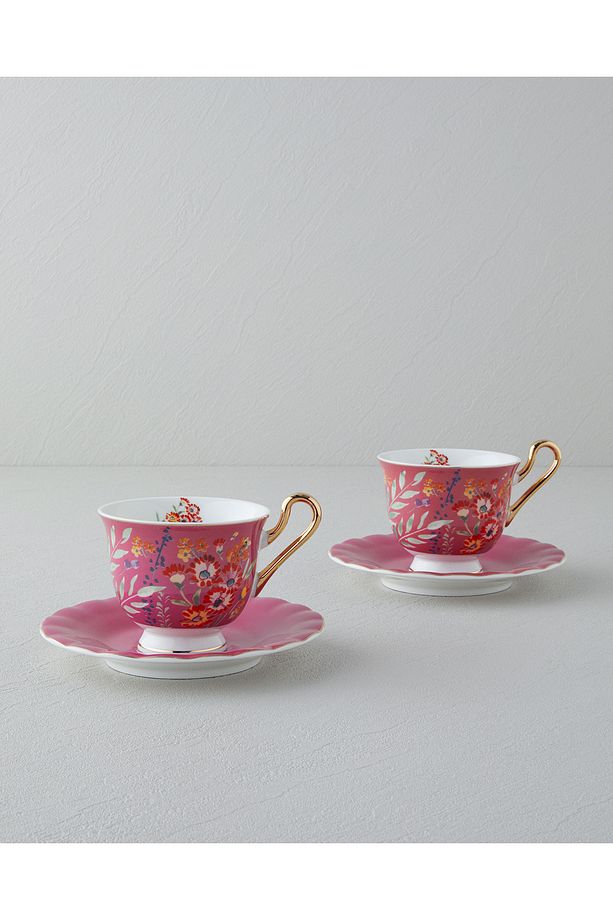 Miranda New Bone China 4 Parça 2 Kişilik  Fincan Takımı 220 ml Pembe - 1