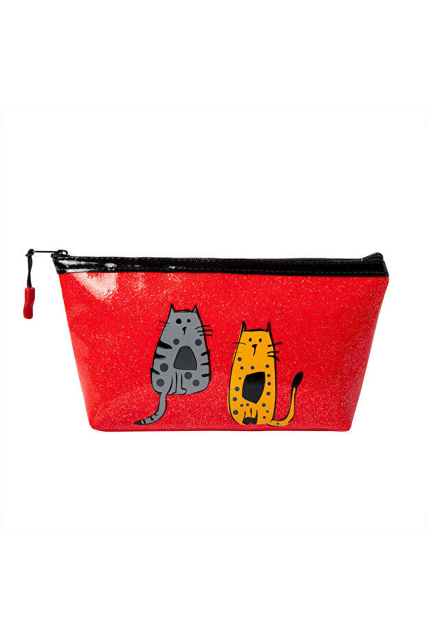 Cats Glossy Makeup Bag
