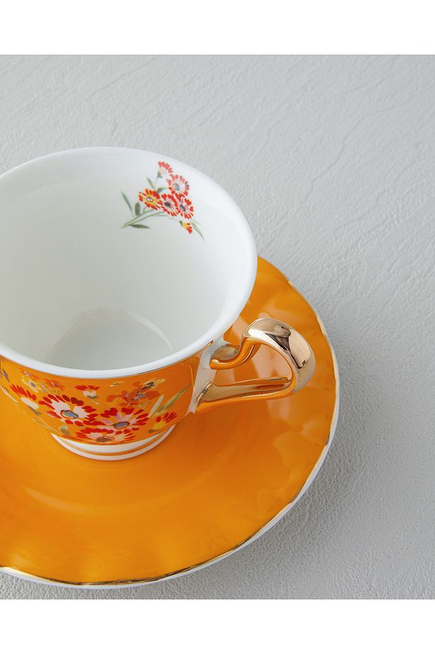 Miranda New Bone China 4 Parça 2 Kişilik  Fincan Takımı 220 ml Turuncu - 4