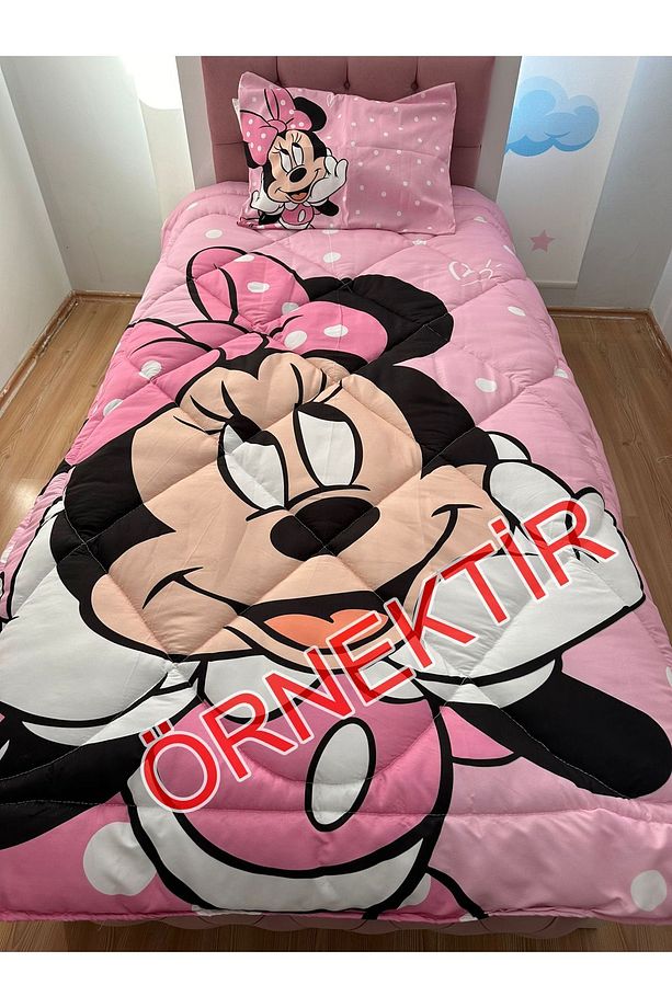 ÜÇ RENKLİ GÖKKUŞAĞI ELSA VE ANNA DESENLİ KAPİTONE ÇOCUK YORGAN VE YASTIK KILIFI - 2