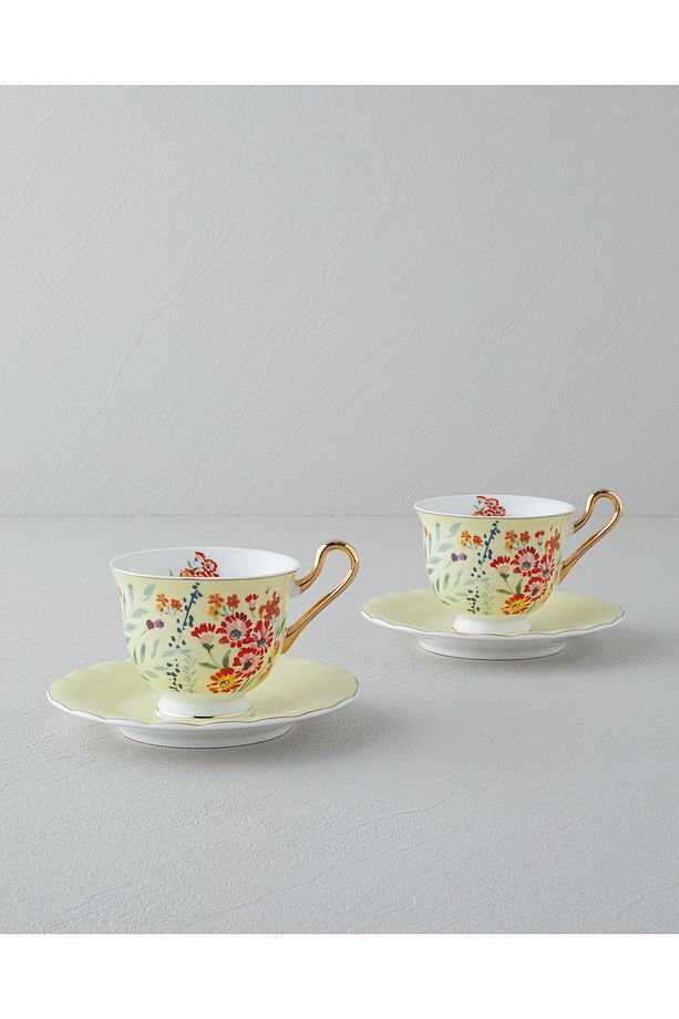 Miranda New Bone China 4 Parça 2 Kişilik  Fincan Takımı 220 ml Açık Sarı - 1