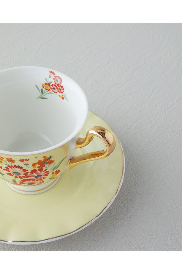 Miranda New Bone China 4 Parça 2 Kişilik  Fincan Takımı 220 ml Açık Sarı - 4
