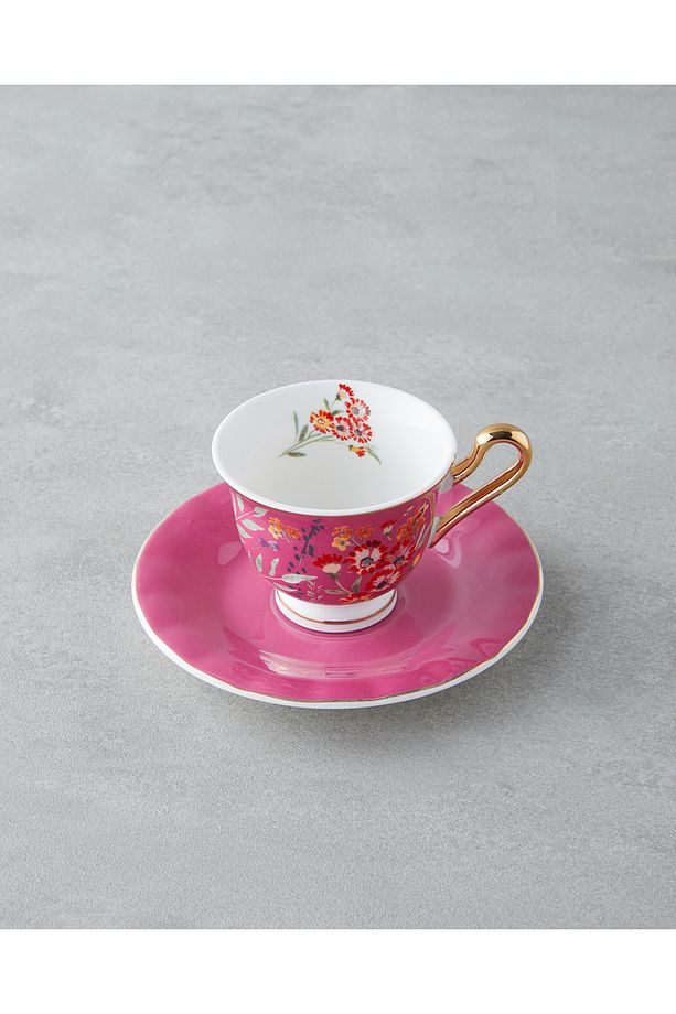 Miranda Garden New Bone China 12 Parça 6 Kişilik Kahve Fincan Takımı 90 ml Pembe - 3