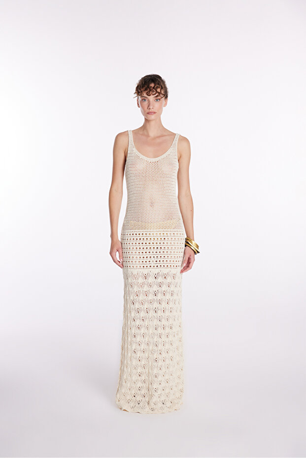 Askılı Salaş Triko Elbise - 5