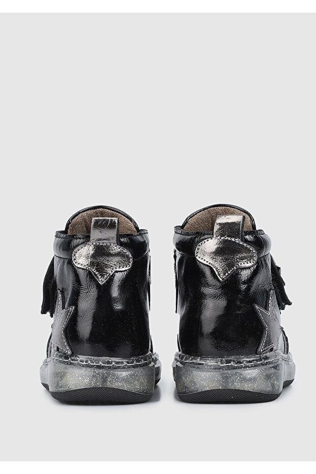 Siyah Deri Erkek Çocuk Bot - 4