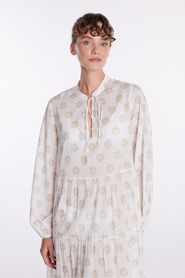 V Yaka Uzun Elbise - 3