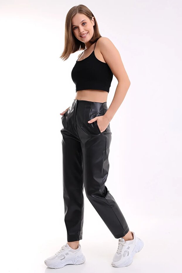 Suni Deri Pantolon Cigarette - 3