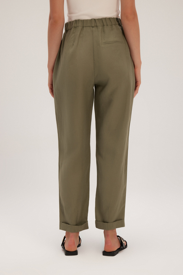 Duble Paça Keten Pantolon - 5