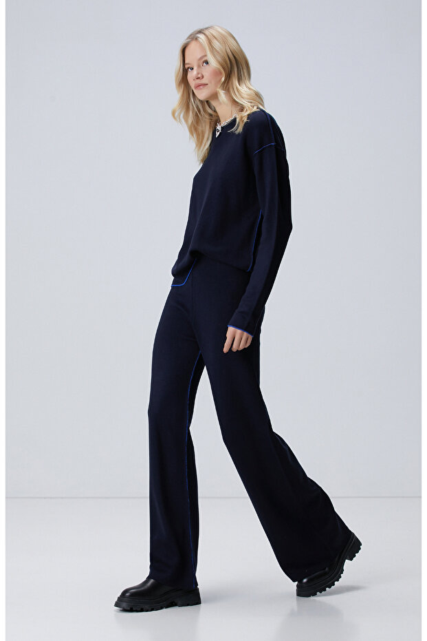 Lacivert Saks Pantolon - 1