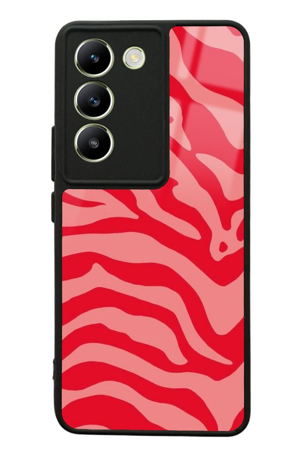 Vivo V30 Lite Red Zebra Design Glossy Phone Case