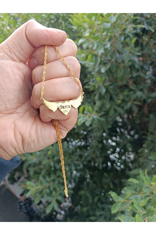 Kanatlı İsimli Kolye 925 Ayar Gümüş