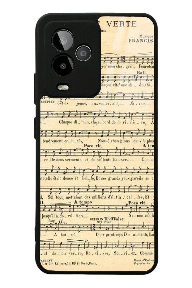 Gm 24 Pro Glossy Phone Case with Music Notes Design