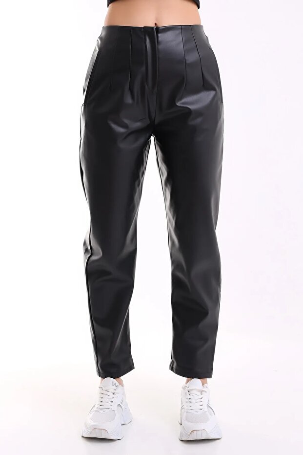 Suni Deri Pantolon Cigarette - 4