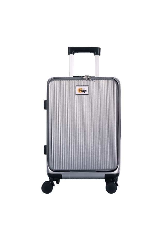 Moods Up Luggage with Cup Holder and USB Port, 20", Silver