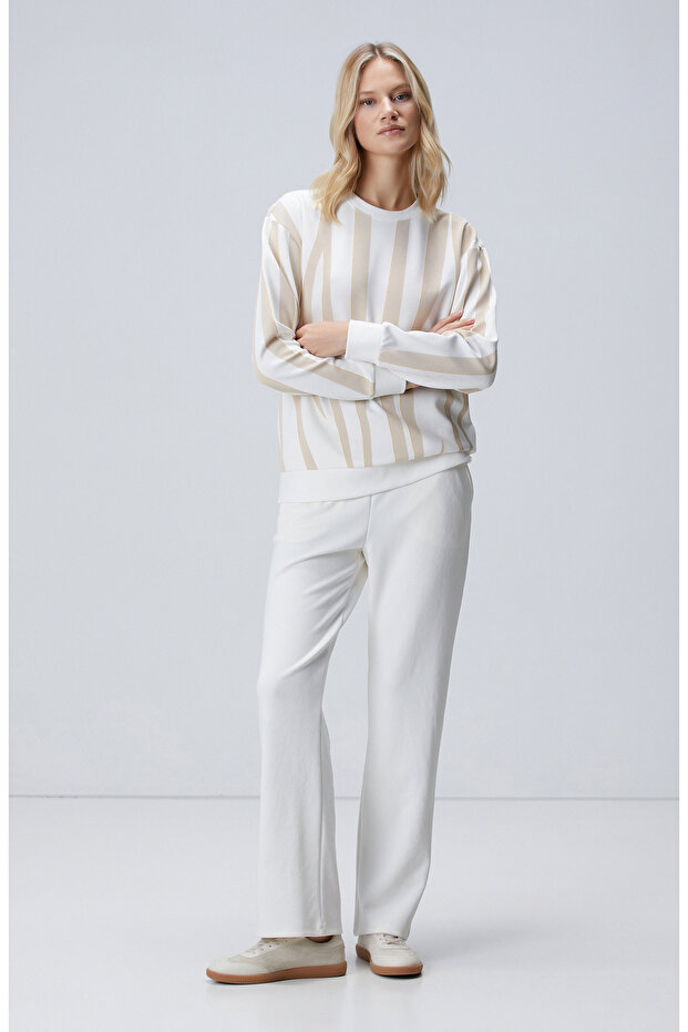 Vizon Kırık Beyaz Sweatshirt - 3