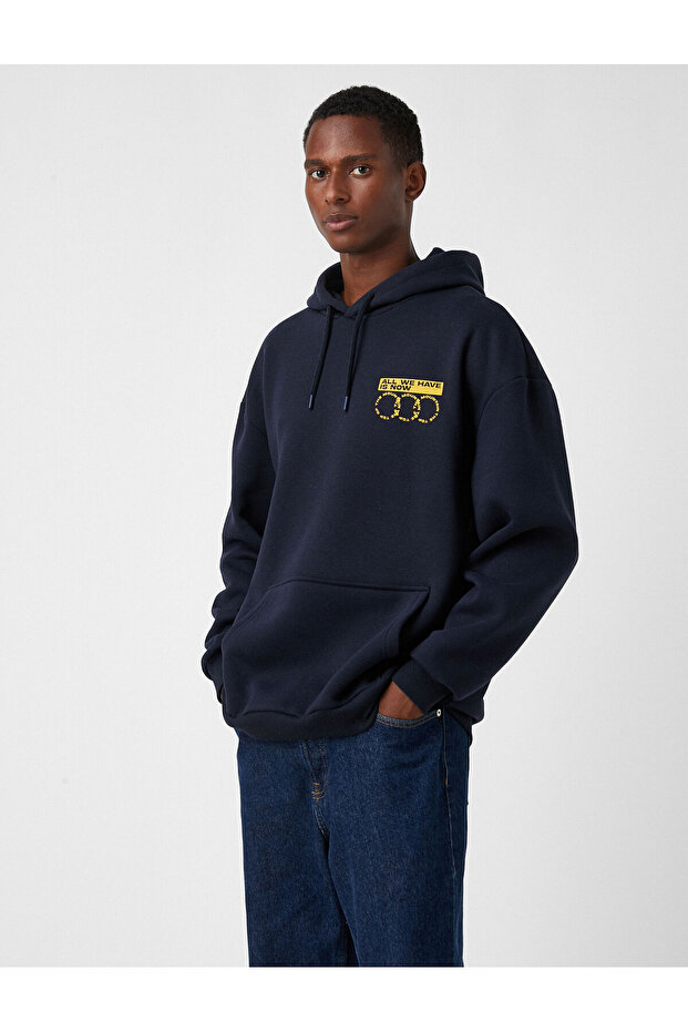 Printed Hooded Sweatshirt Raised