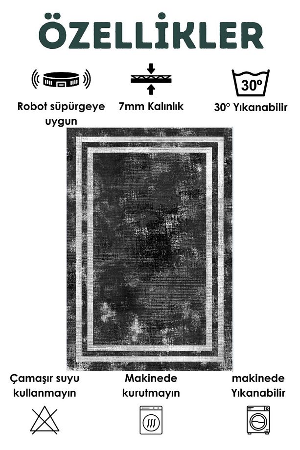Dijital Baskılı Dört Mevsim Yıkanabilir Kaymaz Taban Çocuk Halısı,yolluk,mutfak Ve Salon Halısı (11) - 2
