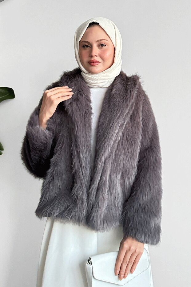 Astarlı Kısa Antrasit Kürk - 1