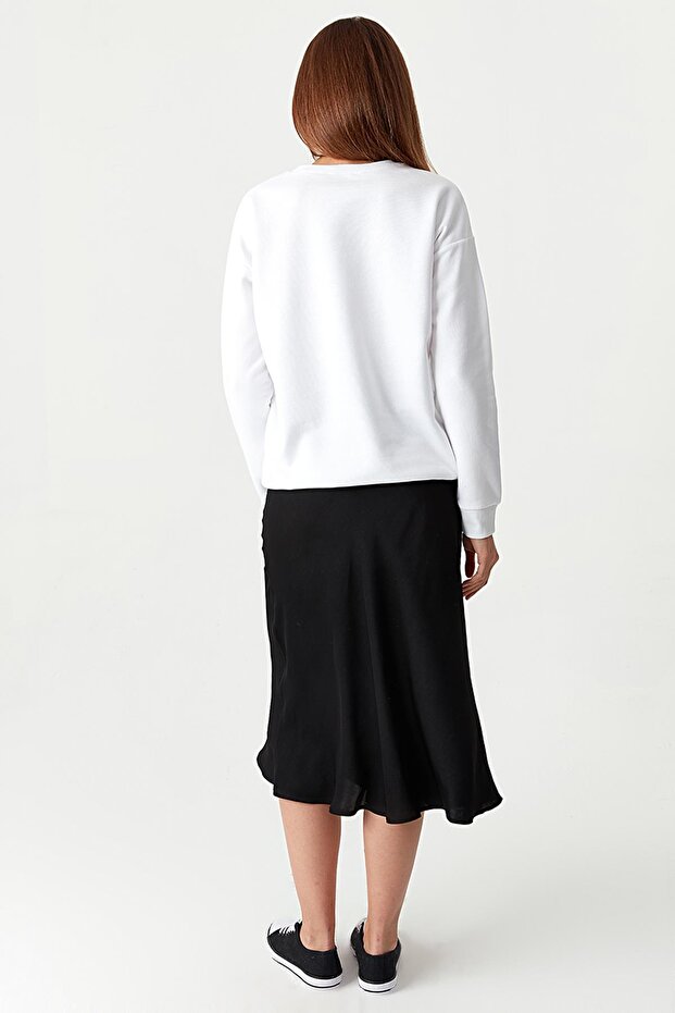 Kadın Midi Saten Etek - 5