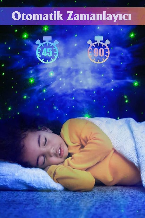 Yıldızlı Gece Lambası Çocuk Odası Duvar Tavan Aydınlatma Galaksi Bulutsüsü Işığı Aplik Led Avize - 7