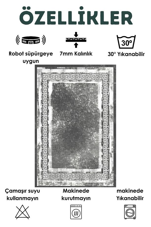 Dijital Baskılı Dört Mevsim Yıkanabilir Kaymaz Taban Çocuk Halısı,yolluk,mutfak Ve Salon Halısı (19) - 2