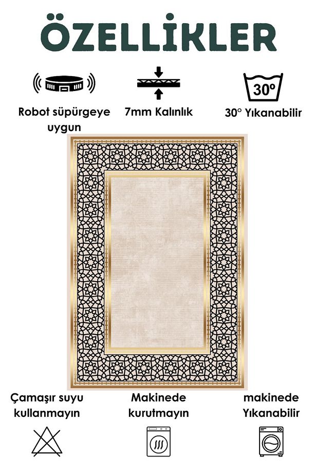 Dijital Baskılı Dört Mevsim Yıkanabilir Kaymaz Taban Çocuk Halısı,yolluk,mutfak Ve Salon Halısı (12) - 2