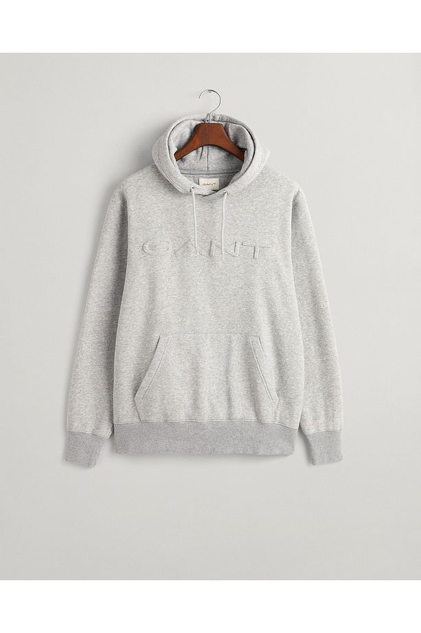 Erkek Gri Regular Fit Kapüşonlu Logolu Sweatshirt - 1