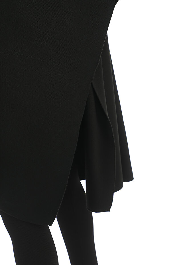 triko kapşonlu panço - 6