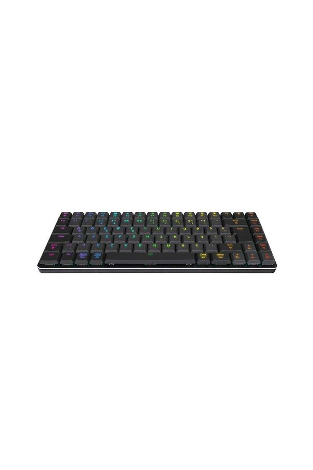 W-GRANITE Siyah/Gri Low Profile Red Switch RGB 2,4 ghz+ BT Mekanik Gaming Klavye - 3