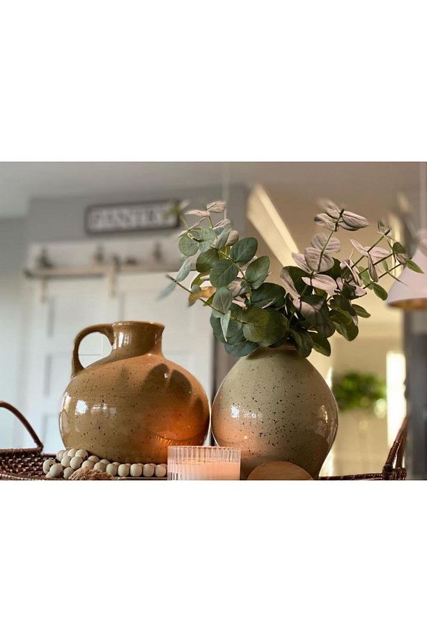 Yapay Çiçek Okaliptus Tek Dal 25cm Yeşil Aradal Garnitür Eucalyptus - 4