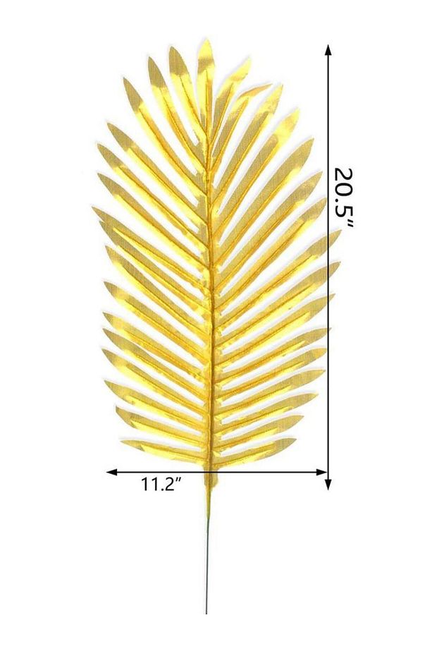 Yapay Çiçek Palmiye Yaprağı Altın Gold Renk 3 Adet Yapay Yaprak - 5