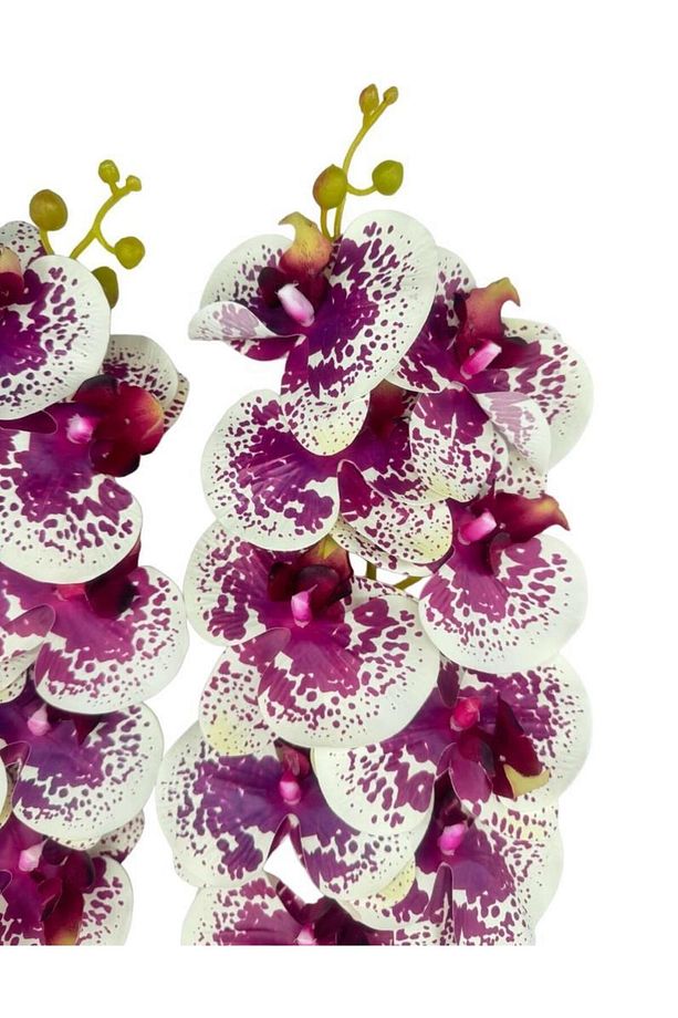 Yapay Çiçek Çilli Mor Islak Orkide Gerçeksi Doku Uzun Dal 90 cm - 7