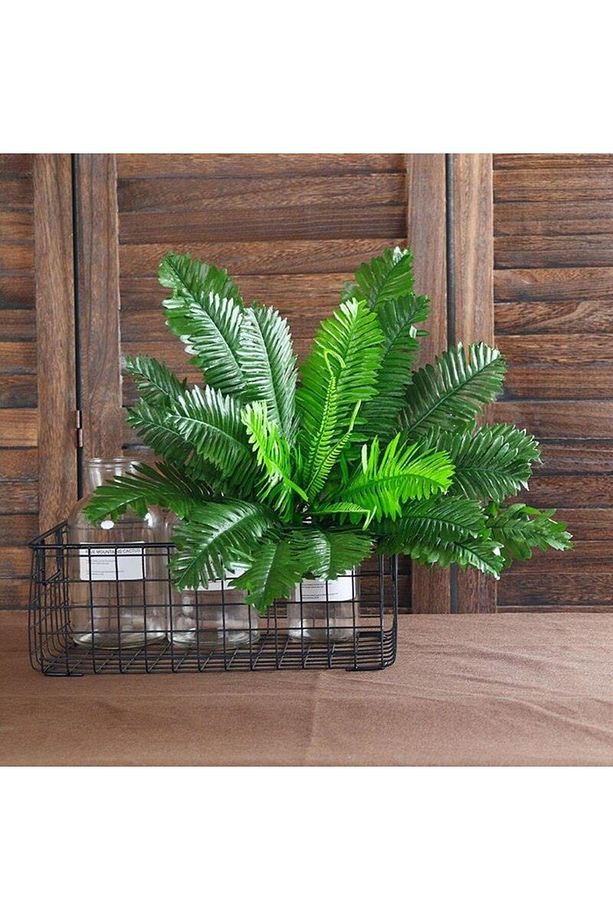 Yapay Çiçek Cycas Aşk Merdiveni Eğrelti Otu Sıkas Bitkisi 18 Yaprak 40*50 Cm Yapay Bitki - 3