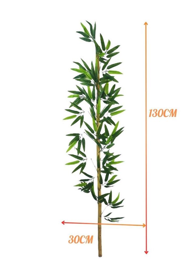 5li Set Yapay Bambu Sopası 14 Yapraklı 130cm Yapay Çiçek Bambu Duvarı Separatör Çiçeği Yapay Çiçek - 2