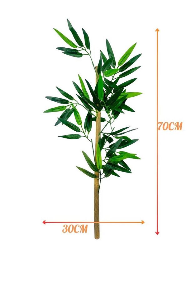5li Set Yapay Bambu Sopası 8 Yapraklı 70cm Yapay Çiçek Bambu Duvarı Separatör Çiçeği Yapay Çiçek - 5
