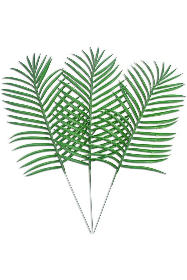 Yapay Çiçek Areka Yaprağı 3 Adet Yapay Yaprak Plastik Palmiye Yaprağı - 1