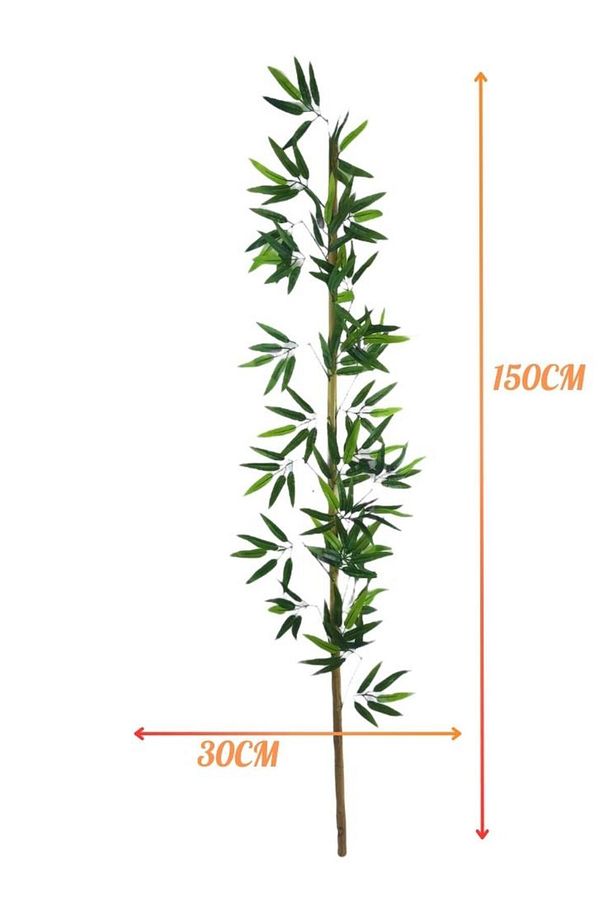 5li Set Yapay Bambu Sopası 16 Yapraklı 150cm Yapay Çiçek Bambu Duvarı Separatör Çiçeği Yapay Çiçek - 5