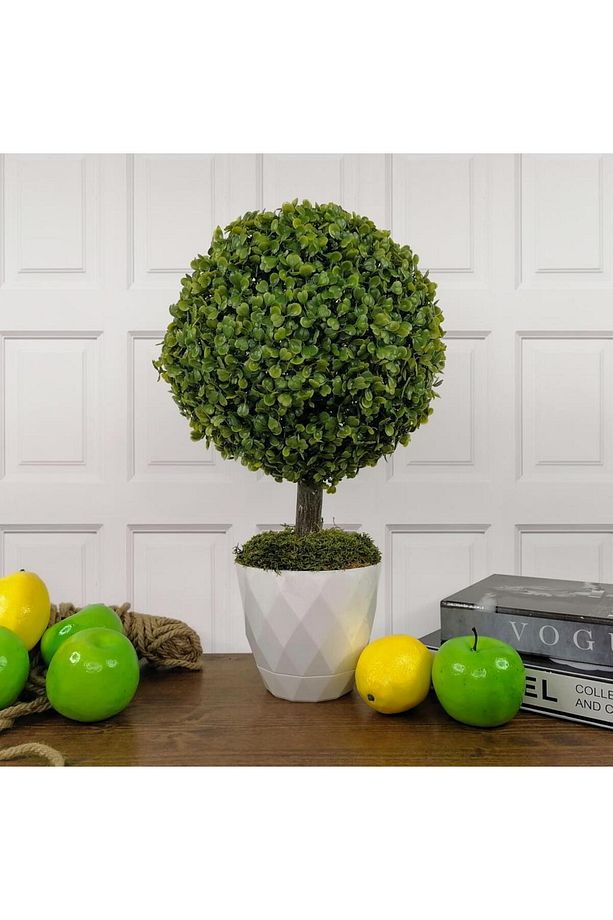 Yapay Ağaç Şimşir Top Tek Toplu 28cmx50cm - 2