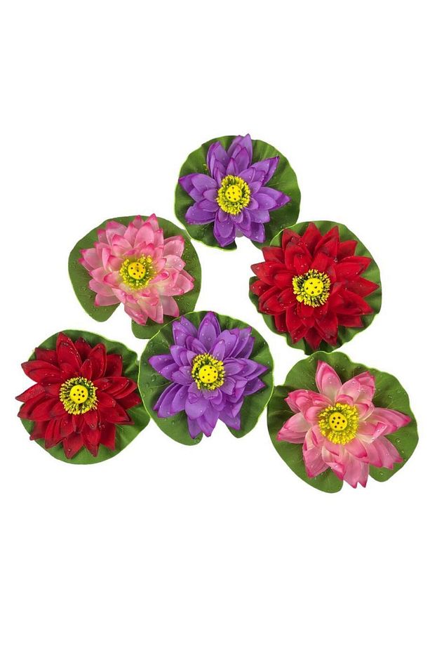 Yapay Çiçek Nilüfer Köpük Lotus Havuz Ve Akvaryum Dekoru 6adet - 5
