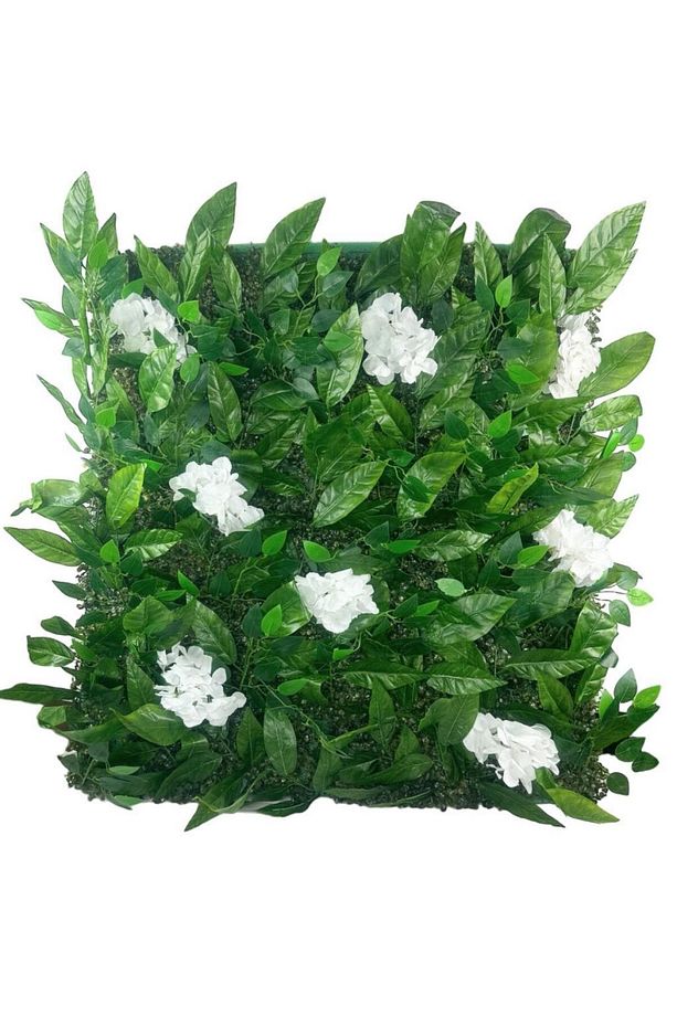 Yapay Çiçek Duvar Kaplama Yapay Duvar Çiçeği 1M2 100*100CM Panel Şimşir Yapay Çiçekli Duvar - 1