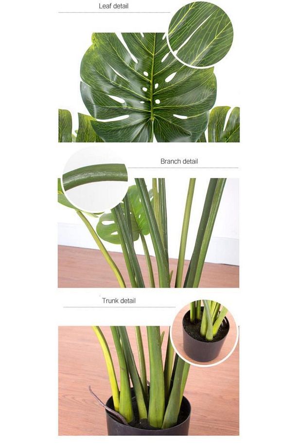 Yapay Ağaç Monstera Deve Tabanı Ağacı 160 cm 12 Yaprak - 7